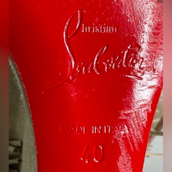 Christian Louboutin Pina Tan Suede Flat Fringe Wedge Boots- Boho Chic - Picture 7 of 10